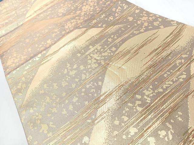 平和屋着物◎六通柄袋帯 遠山文 金糸 正絹 逸品 CABJ7876nb