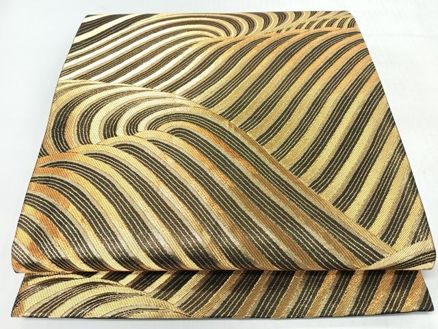 平和屋着物◎六通柄袋帯 吉祥絵巻文 金糸 正絹 逸品 CABJ7885nb