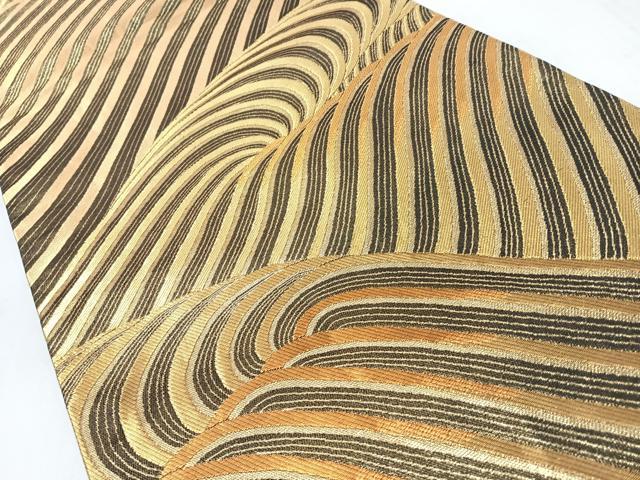 平和屋着物◎六通柄袋帯 吉祥絵巻文 金糸 正絹 逸品 CABJ7885nb