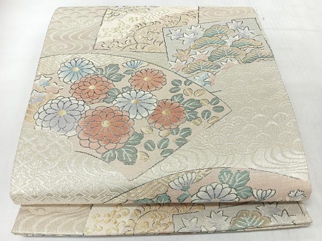 平和屋着物◎六通柄袋帯 明綴更紗金繍 金銀糸 正絹 逸品 CABJ7889nb