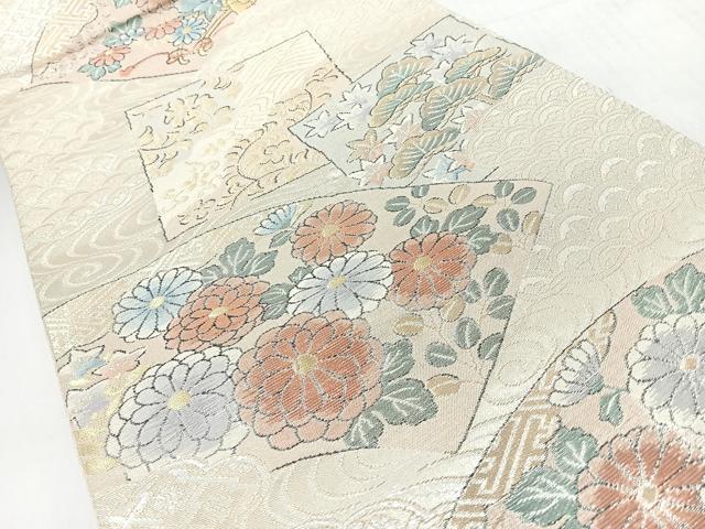 平和屋着物◎六通柄袋帯 明綴更紗金繍 金銀糸 正絹 逸品 CABJ7889nb