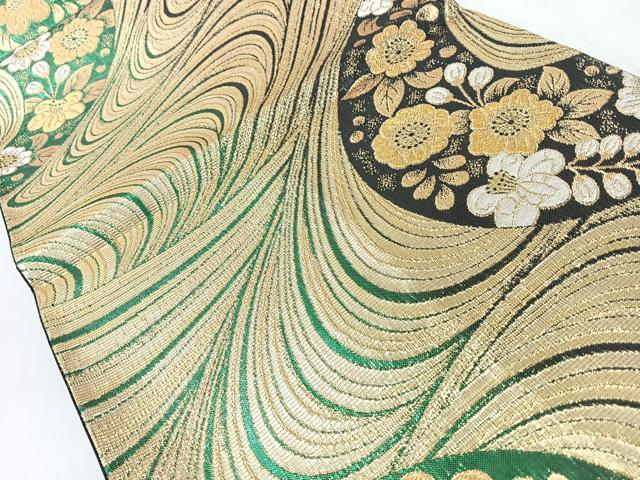平和屋着物◎六通柄袋帯 辻が花 金糸 正絹 逸品 CABJ7912nb