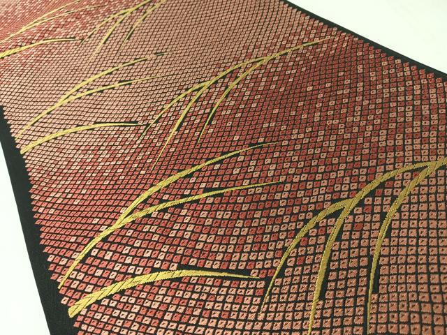 平和屋着物◎全通柄袋帯 唐織 芝草文 正絹 逸品 CABJ7935nb