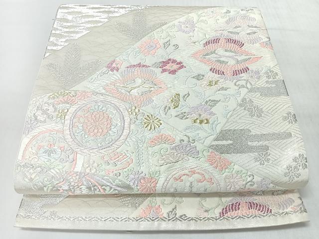 平和屋着物◎六通柄袋帯 唐織 花唐草流水文 金銀糸 正絹 逸品 CABJ7942nb