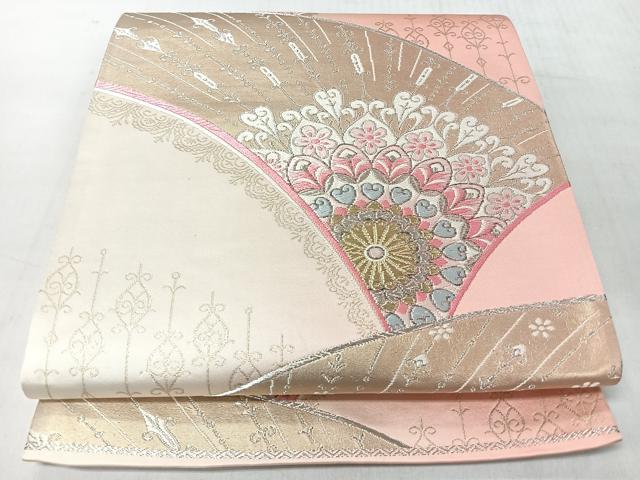 平和屋着物◎六通柄袋帯 唐織 更紗花文 金銀糸 正絹 逸品 CABJ7948nb