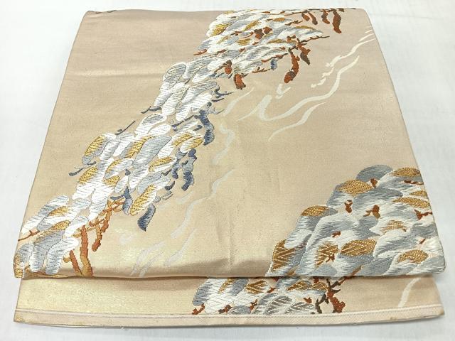 平和屋着物◎六通柄袋帯 唐織 浜松文 金銀糸 正絹 逸品 CABJ7949nb