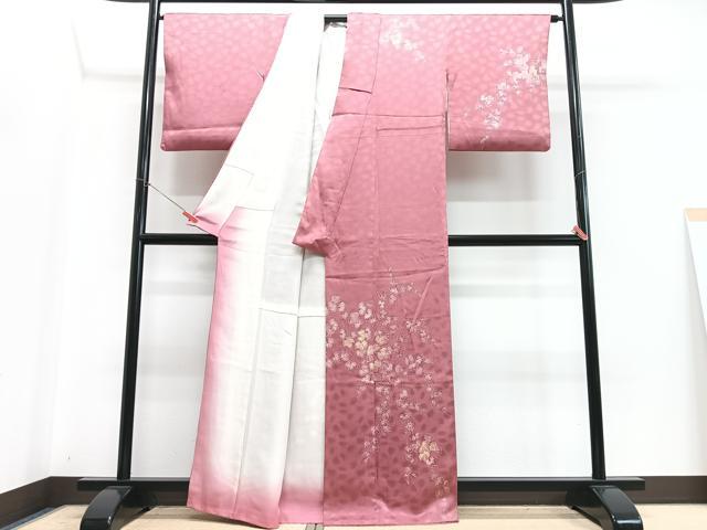 平和屋着物■訪問着 枝葉文 暈し染め 正絹 逸品 CABJ8005xe
