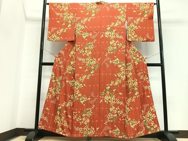 平和屋着物■上質な小紋 枝花文 金彩 正絹 逸品 CABJ8006xe
