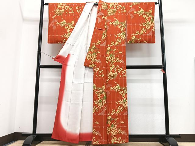平和屋着物■上質な小紋 枝花文 金彩 正絹 逸品 CABJ8006xe