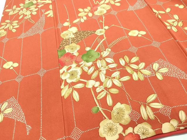 平和屋着物■上質な小紋 枝花文 金彩 正絹 逸品 CABJ8006xe