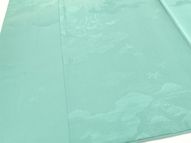 平和屋着物■上質な色無地 風景地紋 翡翠色 正絹 逸品 CABJ8009xe