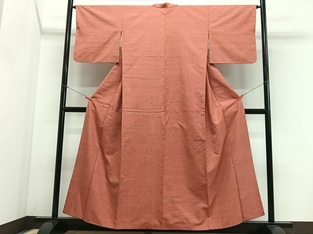 平和屋着物■上質な紬 黄丹色 正絹 逸品 CABJ8013xe