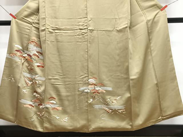 平和屋着物■訪問着 駒刺繍 風景笠松文 金彩 正絹 逸品 CABJ8017xe