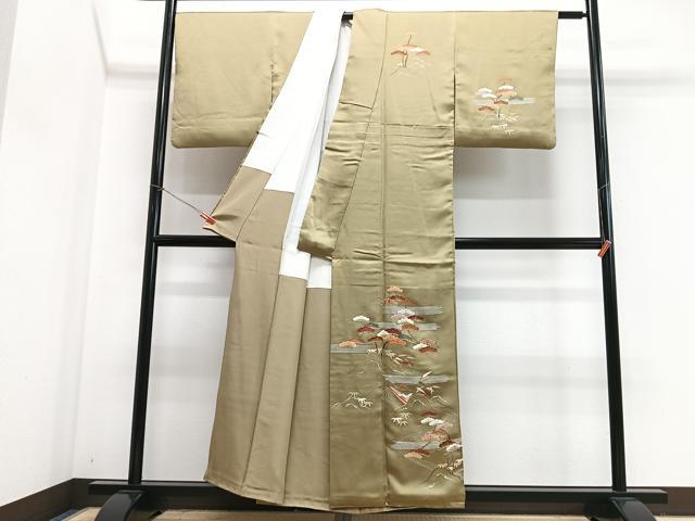 平和屋着物■訪問着 駒刺繍 風景笠松文 金彩 正絹 逸品 CABJ8017xe