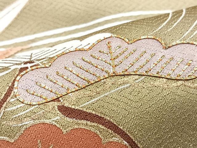 平和屋着物■訪問着 駒刺繍 風景笠松文 金彩 正絹 逸品 CABJ8017xe
