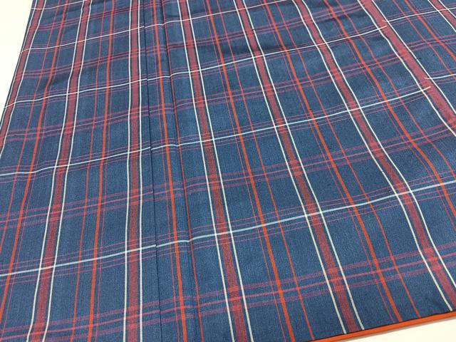 平和屋着物■本場縞大島紬 格子 正絹 逸品 CABJ8022xe