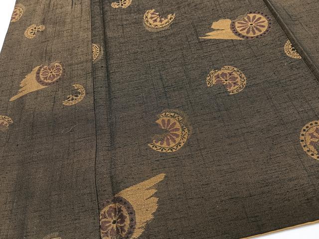 平和屋着物■上質な紬 花絵皿文 正絹 逸品 CABJ8023xe