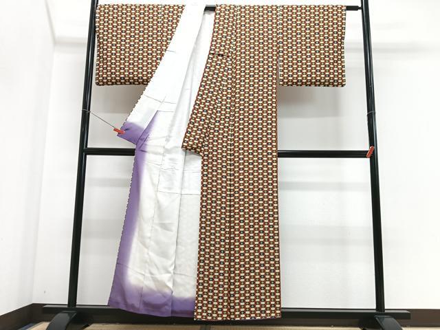 平和屋着物■上質な小紋 花菱文 正絹 逸品 CABJ8025xe