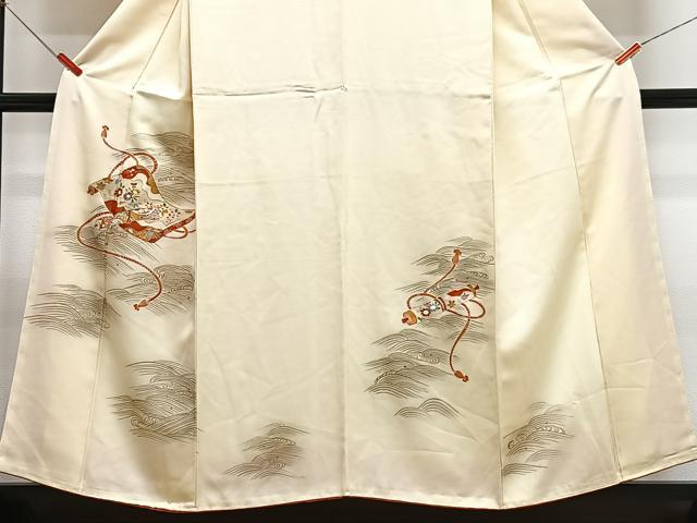 平和屋着物■訪問着 駒刺繍 絵巻立波文 金彩 正絹 逸品 CABJ8029xe