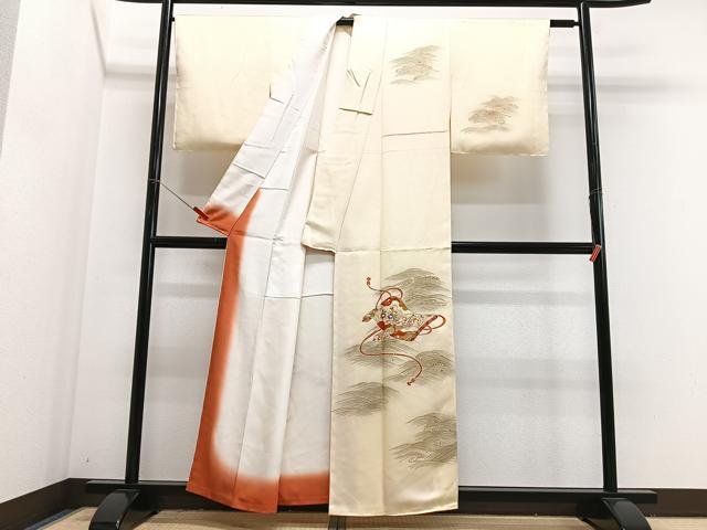 平和屋着物■訪問着 駒刺繍 絵巻立波文 金彩 正絹 逸品 CABJ8029xe