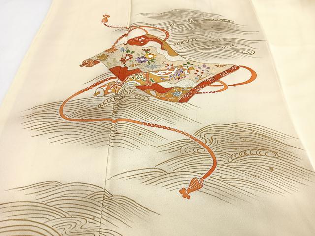 平和屋着物■訪問着 駒刺繍 絵巻立波文 金彩 正絹 逸品 CABJ8029xe