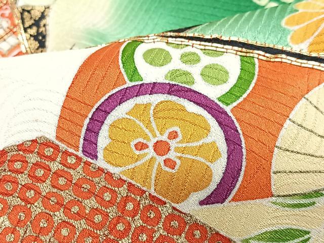 平和屋着物■訪問着 駒刺繍 片輪車花文 暈し染め 金彩 正絹 逸品 CABJ8035xe
