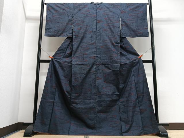 平和屋着物■本場大島紬 7マルキ 幾何学文様 正絹 逸品 CABJ8050xe