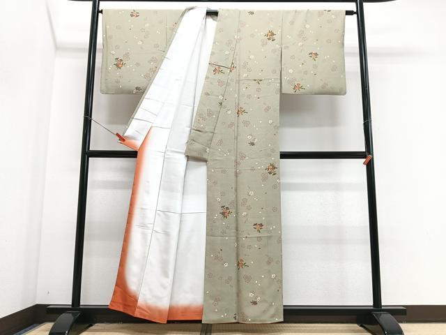 平和屋着物■小紋 舞花文 金彩 洗える着物 CABJ8065xe
