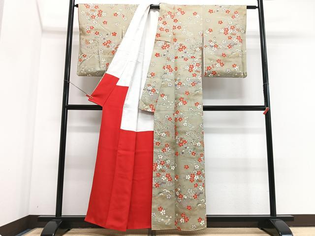 平和屋着物■小紋 草花文 洗える着物 CABJ8069xe