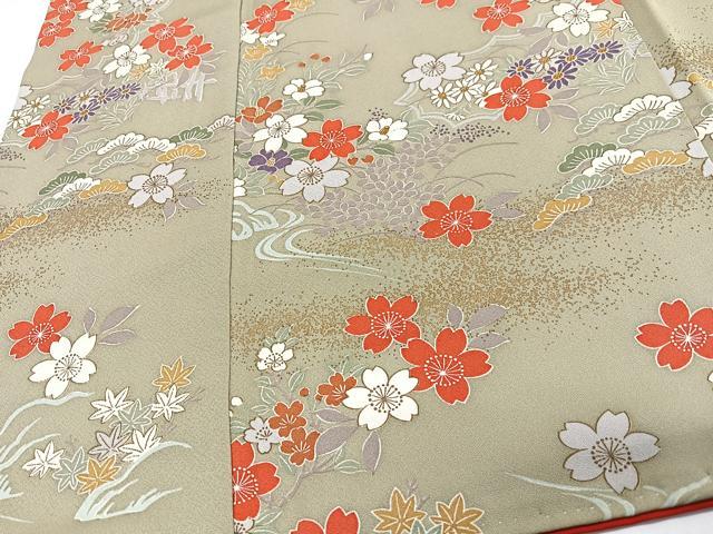 平和屋着物■小紋 草花文 洗える着物 CABJ8069xe