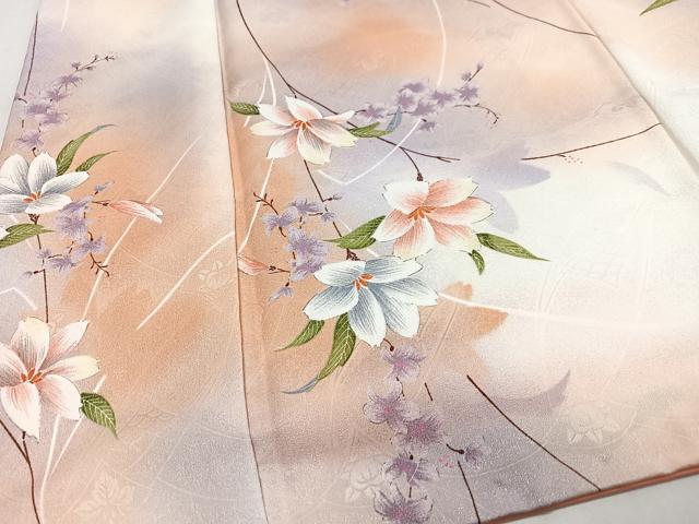 平和屋着物■小紋 枝花文 暈し染め 洗える着物 CABJ8070xe