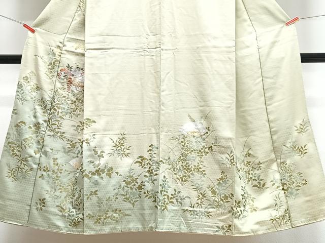 平和屋着物■訪問着 刺繍 草花文 暈し染め 金銀彩 正絹 逸品 CABJ8073xe