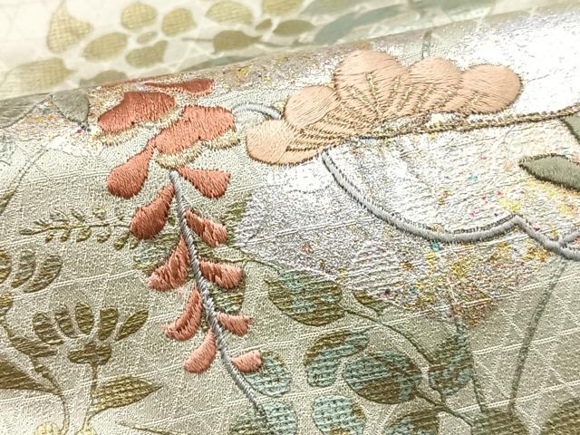 平和屋着物■訪問着 刺繍 草花文 暈し染め 金銀彩 正絹 逸品 CABJ8073xe