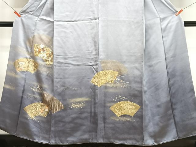 平和屋着物■訪問着 刺繍 地紙草花文 暈し染め 金彩 松坂屋扱い 正絹 逸品 CABJ8074xe