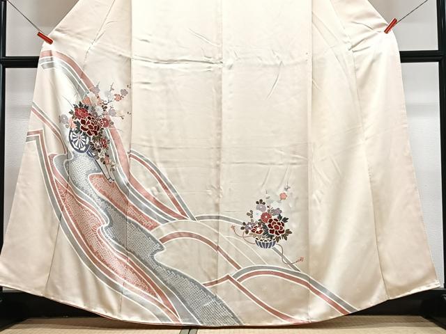 平和屋着物■訪問着 絞り 花車文 金彩 正絹 逸品 CABJ8088xe