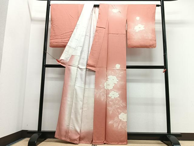 平和屋着物■訪問着 草花文 暈し染め 銀彩 正絹 逸品 CABJ8092xe