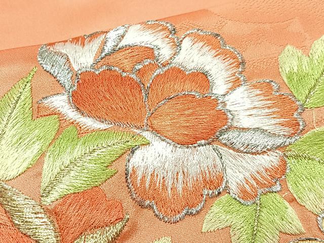 平和屋着物■豪華振袖 総刺繍 駒刺繍 御所車花文 暈し染め 金銀糸 正絹 逸品 CABJ8117xe