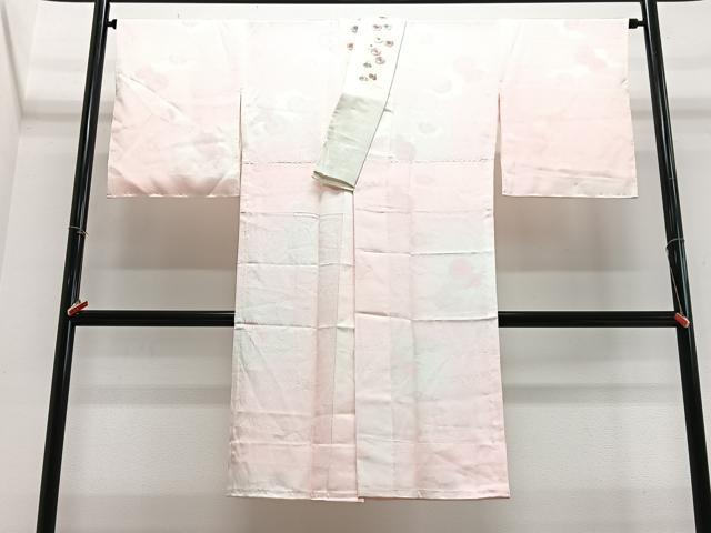 平和屋着物■長襦袢 無双仕立て 舞菊地紋 暈し染め 半衿刺繍 正絹 逸品 CABJ8140xe
