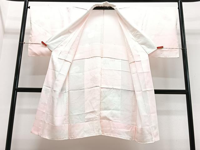 平和屋着物■長襦袢 無双仕立て 舞菊地紋 暈し染め 半衿刺繍 正絹 逸品 CABJ8140xe