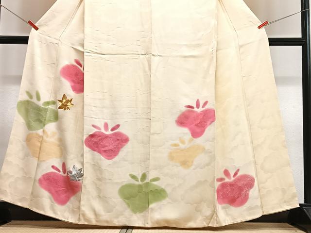 平和屋着物■訪問着 駒刺繍 舞花文 暈し染め 金銀彩 正絹 逸品 CABJ8170xe