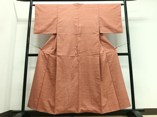 平和屋着物■訪問着 紬地 芝草文 正絹 逸品 CABJ8177xe
