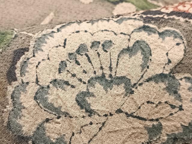 平和屋着物■上質な小紋 草花文 鬼しぼ縮緬 正絹 逸品 CABJ8179xe