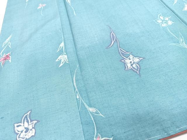 平和屋着物■上質な紬 草花文 正絹 逸品 CABJ8180xe