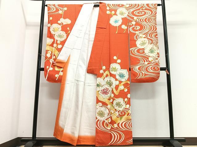 平和屋着物■豪華振袖 駒刺繍 流水枝梅文 金銀糸 正絹 逸品 CABJ8182xe