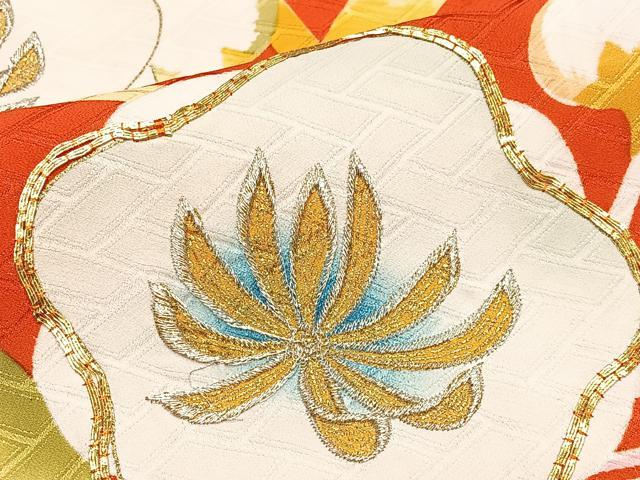 平和屋着物■豪華振袖 駒刺繍 流水枝梅文 金銀糸 正絹 逸品 CABJ8182xe
