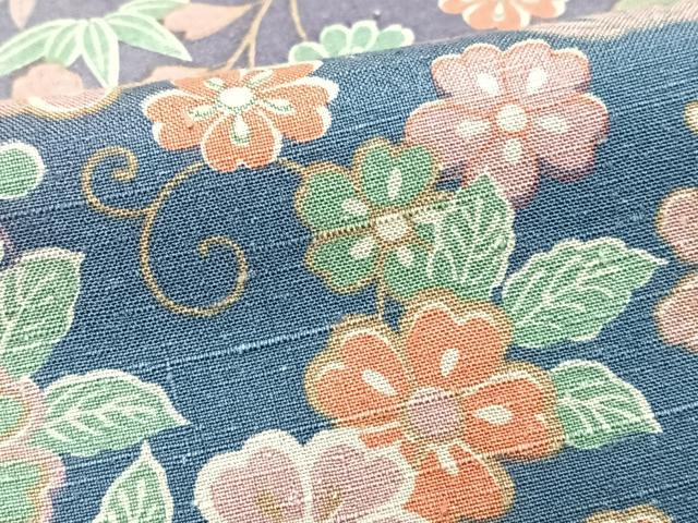 平和屋着物■上質な紬 花唐草文 正絹 逸品 CABJ8185xe