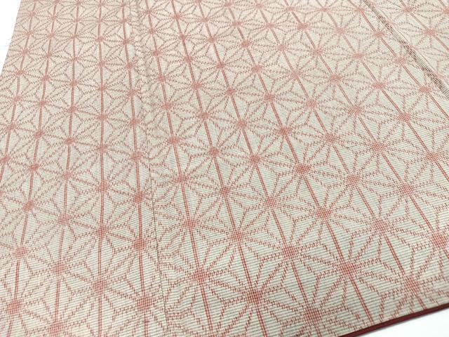 平和屋着物■上質な紬 麻の葉文様 正絹 逸品 CABJ8188xe