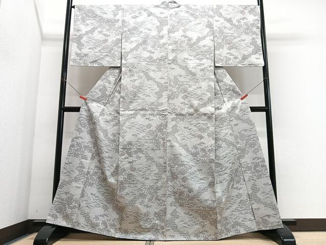 平和屋着物■上質な紬 草花文 正絹 逸品 CABJ8189xe
