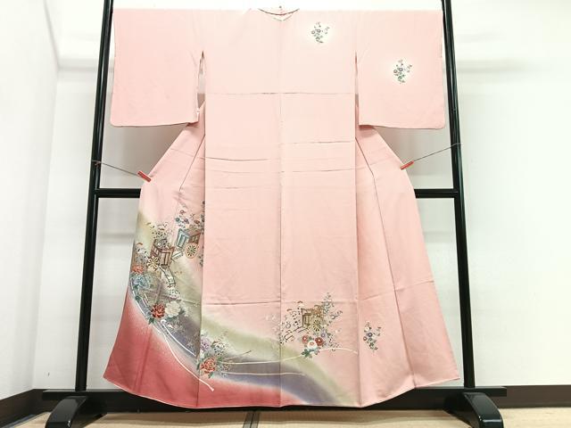 平和屋着物■訪問着 御所車花文 暈し染め 金彩 正絹 逸品 CABJ8194xe