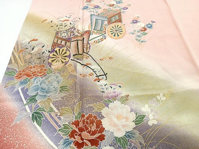 平和屋着物■訪問着 御所車花文 暈し染め 金彩 正絹 逸品 CABJ8194xe